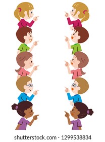 Children pointing at the top.