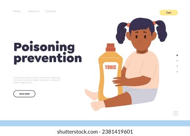 Children poisoning prevention methods for parents landing page design template online service