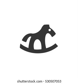 Children pony logo in vector illustration style flat art