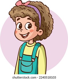 children portrait cartoon vector illustration