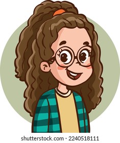 ilustración vectorial de retrato infantil