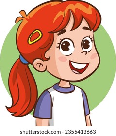 children portrait cartoon vector illustration