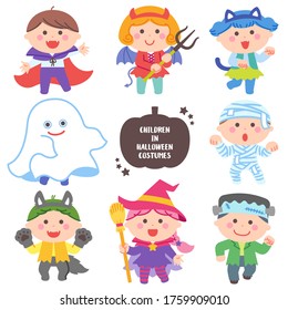 Children posing in Halloween ghost costumes