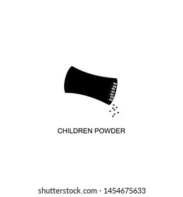children powder icon vector black design
