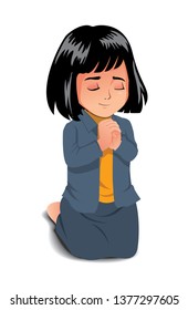 children praying - vector