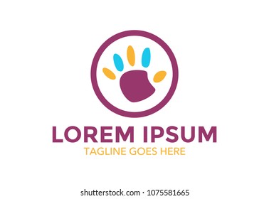 children. pre school logo. icon. hand. kids. vector illustration
