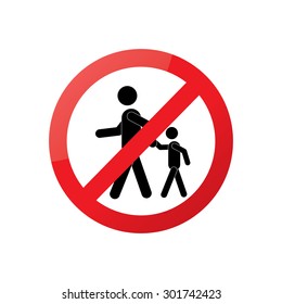 Children prohibited icon vector illustration