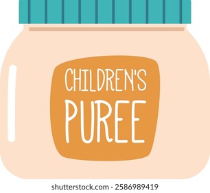 Children puree in jar vector illustration