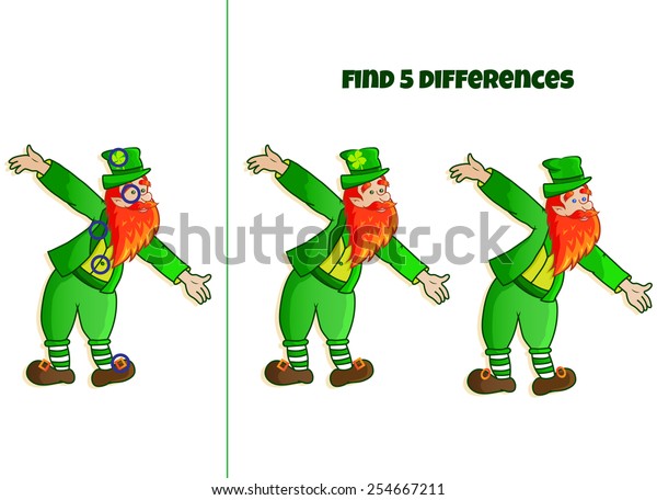 Children Puzzle Image Funny Leprechaun Stock Vector (Royalty Free ...