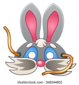 Children rabbit mask. Vector.