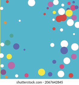 Children Rainbow Polka Dots Purple Red Orange Textile. Pink Play Multicolor Dark Indigo Pattern. Kids Circles Green Turquoise Colorful Wallpaper. Pastel Yellow Blue White Color Background.