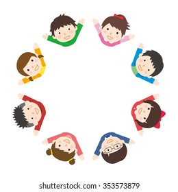 Children raise hands