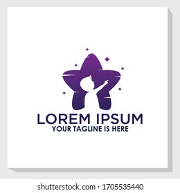 Children Reach Star Logo Design Template Inspiration
