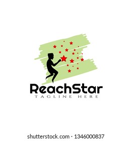 Children Reach star vector logo design,dream kids