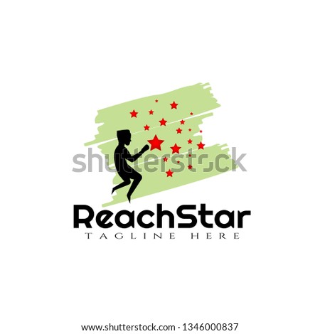 Children Reach star vector logo design,dream kids