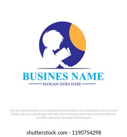 children read book dreams logo designs