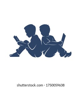 children read book dreams logo vector template, Illustration symbol, Creative design