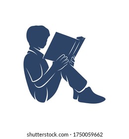 children read book dreams logo vector template, Illustration symbol, Creative design