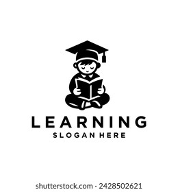 children read book logo designs. Vector logo template