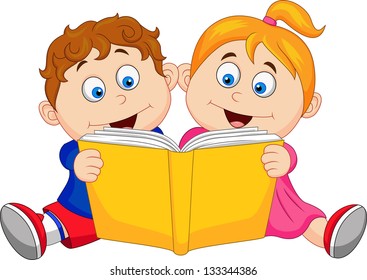 Children reading a book