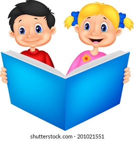 Children reading a book