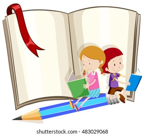 Niños leyendo un libro juntos