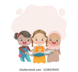 children reading books together for education and children's book day