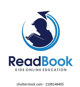 Children Reading Logo Vector