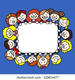 Children in rectangular frame