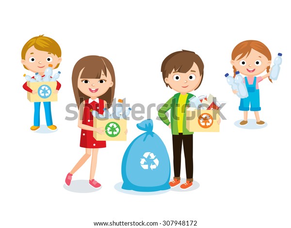 Children Recycling Stock Vector (Royalty Free) 307948172 | Shutterstock