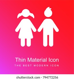 Children red and pink gradient material white icon minimal design