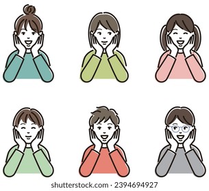 Children resting on their chins