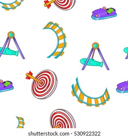 Children rides pattern. Cartoon illustration of children rides vector pattern for web