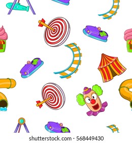 Children rides pattern. Cartoon illustration of children rides vector pattern for web