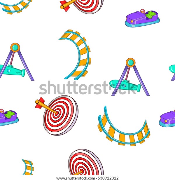 Children rides pattern. Cartoon\
illustration of children rides vector pattern for\
web