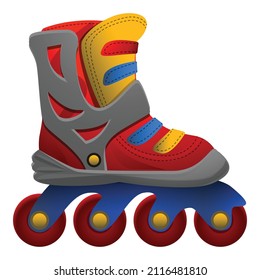 Children roller skates icon cartoon vector. Kid boot. Child sportswear