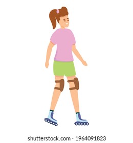 Children rollerblading icon. Cartoon of Children rollerblading vector icon for web design isolated on white background