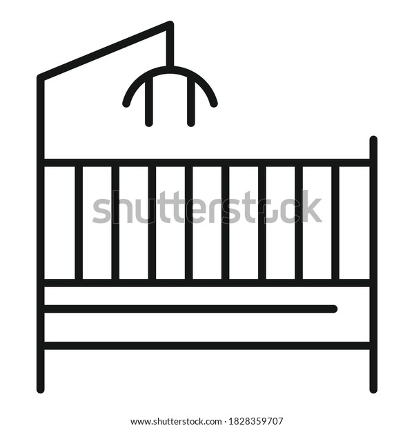 Children
room baby toy crib icon. Outline children room baby toy crib vector
icon for web design isolated on white
background