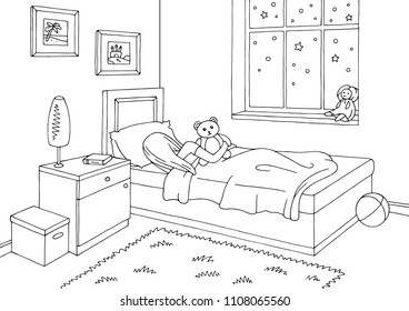 Black And White Bedroom Stock Vectors, Images & Vector Art | Shutterstock