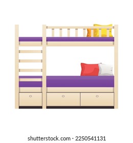 Children room interior composition with isolated image of domestic kids place item on blank background vector illustration