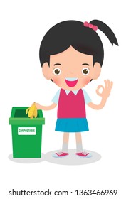Children rubbish for recycling, Illustration of Kids Segregating Trash, recycling trash, Save the World, Kids Segregating Trash, children and recycling.