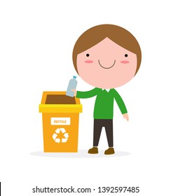 Children Rubbish Recycling Illustration Kids Segregating Stock Vector ...