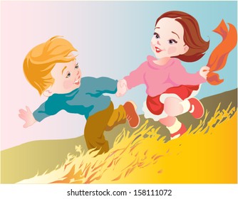 children running