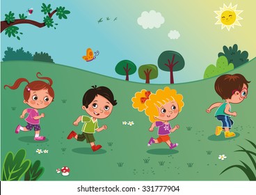 Children Running