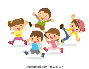 Children running.