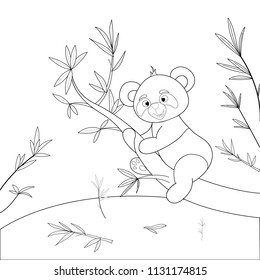 children s coloring book with cartoon animals. Educational tasks for preschool children cute Panda