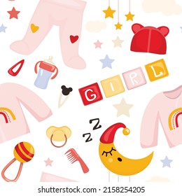 Grupo de niños devosk para bebés. Colección de elementos de diseño vectorial de accesorios para bebés.