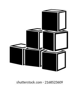 Children s toys cube block. Play detilaed simple style logo icon vector illustration isolated.