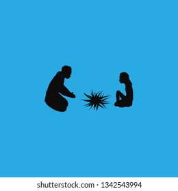 children in the sandbox icon vector