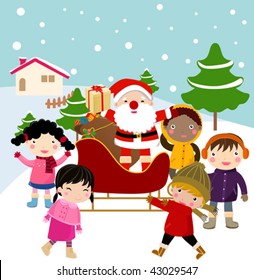 children and santa